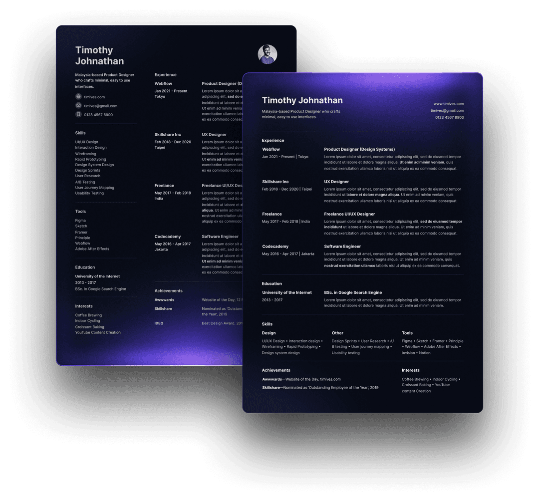 Resume example 1